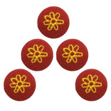 Maxbell 5pcs Round Craft Shank Fabric Covered Buttons Decors for Scrapbooking Seven Petals Flower