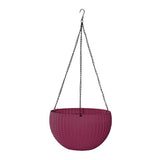 Max Plastic Flower Pot Hanging Basket Balcony Garden Plant Planter Chain Purple