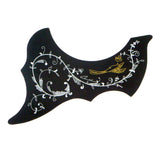 Maxbell 41in Acoustic Guitar Pickguard Flower Bird Anti-scratch Parts Right Hand Black