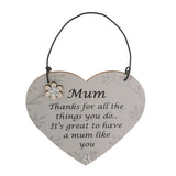 Maxbell Thanks for all the things you do ,It's great to  have a mum like you Handmade Wooden Heart Plaque/Sign Quote Gift for Mother