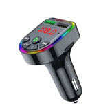 Maxbell Car Charger Bluetooth FM Transmitter Fast Charge 7 RGB Backlit Music Player