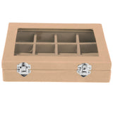 Max 12 Slots Jewelry Display Showcase Multifunction Storage Lockable Beige