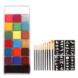 Maxbell 20 Colors Face and Body Paint Washable for Costume Body Art Adults Black stencils