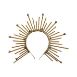 Maxbell Halo Crown Headpiece Goddess Headband for Bridal Wedding Stage Performance Round Ball