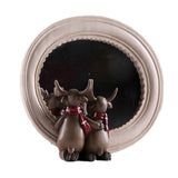 Maxbell 2Pcs/Set Creative Elk Owl Figurine Standing Sculpture Home Desk Decor #1
