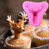 Maxbell Christmas Deer Head Mold Silicone Fondant Cake Decorating Chocolate Mould