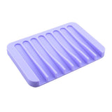 Maxbell Silicone Comb Soap Tray Anti-slip Drain Dishes Rack For Bathroom Purple