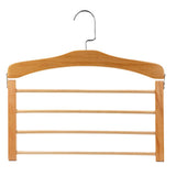 Max 4 Tier Wooden Pants Hanger Closet Storage Organizer Light Brown