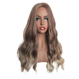 Max Maxb Gradient Middle Part Long Curly Hair Synthetic Wigs Women light brown ombre