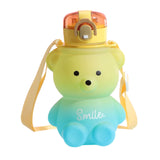 Maxbell Water Bottle Lockable Lid Drink Bottles Large Wide Mouth for Hiking Fitness Yellow Blue