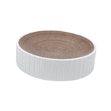 Maxbell Round Cat Scratcher Cardboard Durable Nest Furniture Protection for Kitten White