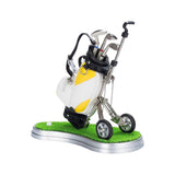 Maxbell Mini Golf Pens with Golf Bag Holder with Cart for Any Golf Enthusiast Sturdy White Yellow