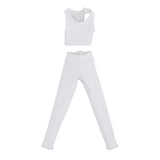 Maxbell 1/12 Scale Women Figure Vest and Pants Accs for 6 inch Female Action Figures White