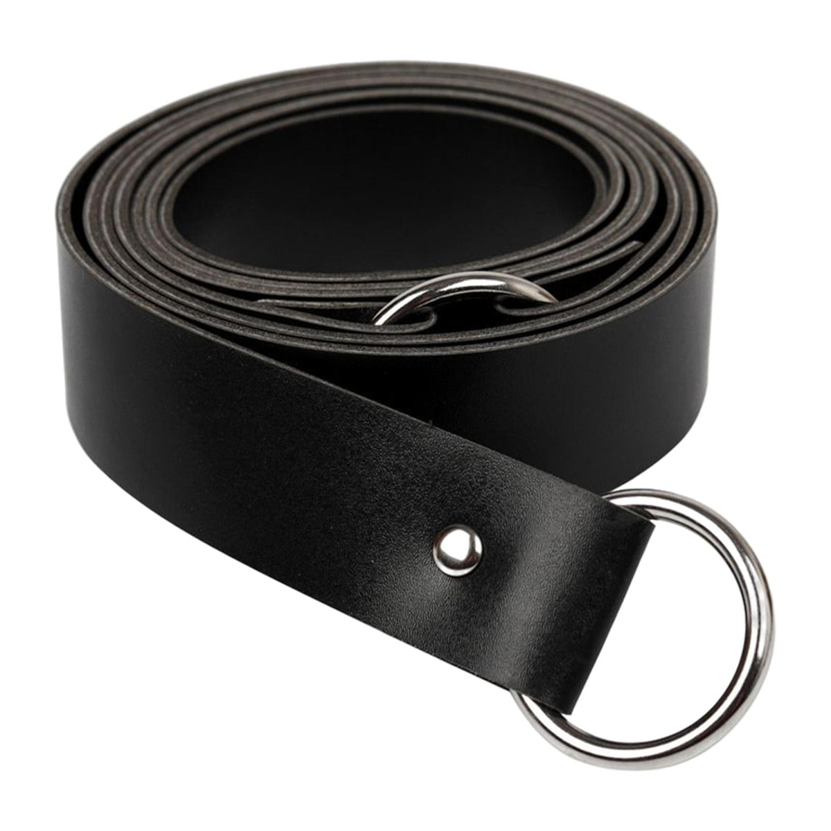 Maxbell Medieval O Ring Belt PU Fashion Decoration for Shirts Parties Women Black