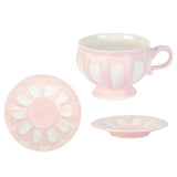 Maxbell Tea Cup and Saucer Set Tea Cup Water Tea Cups for Breakfast Milk Latte Pink