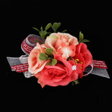 Maxbell Wedding Bride Bridesmaid Prom Party Wrist Corsage Hand Flower  Red