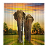 Max Set of 2 Panel Digital Photo Printing Blackout 3D Curtains Elephant Couples