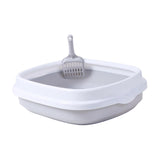 Maxbell Pet Cat Litter Box High Sided Rim Sand Box Durable Portable Toilet for Puppy Gray Large