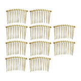 Maxbell 10pcs DIY Blank Metal Hair Clips Side Comb 12 Teeth Hair Accessories Gold