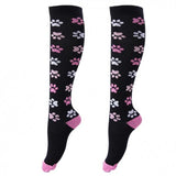 Maxbell Women Running Jogging Long Sleeves Compression Socks Black Pink M S