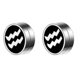 Maxbell Constellation Earrings Clips Stainless Steel Punk Magnet Ear Studs Aquarius