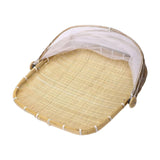 Maxbell Food Serving Tent Basket Food Storage Basket with Mesh Gauze Cover for Fruit L
