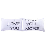 Maxbell 1 Pair Rectangle Couple Throw Pillow Cases Cushion Covers Home Bedroom Decor I love you-50cmx90cm