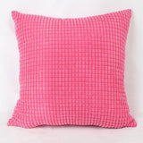 Max Solid Color Corduroy Pillow Case Square Sofa Cushion Cover Rose Red - Aladdin Shoppers