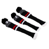 Maxbell 3Pcs Pom Pom Knit Headcover Long Neck Driver Fairway Woods Head Cover Black