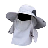 Maxbell Sun Cap with Detachable Neck Flap Cover Beach Backpacking Unisex Fishing Hat Light Gray