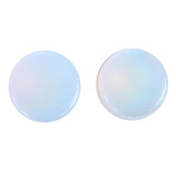 Maxbell 1Pair Round Ear Plug Ear Gauge Expander Flesh Tunnel Stretcher Body Jewelry 16mm White Opal