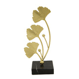 Maxbell Metal Leaves Sculpture Ginkgo Leaf Ornament for Living Room Decor Accent StyleC
