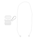 Maxbell Silicone Protective Cover Case with Metal Keychain for Apple AirPods White