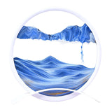 Maxbell Artistic Moving Sand Picture Dynamic Display 3D Hourglass Creative Landscape Blue