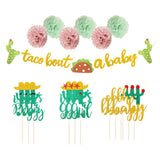 Maxbell 16x Per Set Paper Cake Toppers Bunting Banner for Party Babies Shower Decor