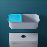 Max Maxb Wall Mounted Free Punching Bathroom Storage Rack Suction Cup Shelf Blue