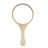 Max Wooden Makeup Cosmetic Compact Handheld Mirror Travel Small Vanity Mirror Round M