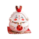 Maxbell Chinese Rabbit Bunny Statue Piggy Bank Lovely Dashboard Decor Office White