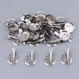 Max 30 Pieces Round Brooch Base Hair Clips Cabochon Blank Tray Brooch Pins 25mm