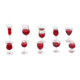 Maxbell 10pcs Wine Glass Goblet Simulation Furniture for Miniature Dollhouse Accs