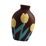 Maxbell Ceramic Flower Vase Planter Bottle Tabletop Creative Centerpieces Brown