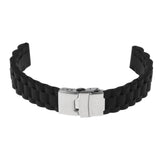 Maxbell Sports Waterproof Soft silicone Watch Strap Folded Buckle Black