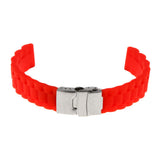 Maxbell Sports Waterproof Soft silicone Watch Strap Folded Buckle Red