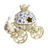 Maxbell Decorative Bunny Flower Pumpkin Carriage Trinket Jewelry Box for Grils Women Violet