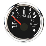 Max Maxb Oil Pressure Gauge Meter Boat Yacht Waterproof Oil Pressure Gauge 52mm Black