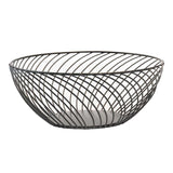 Max Iron Metal Fruits Plates Desktop Snack Storage Fruit Bowls Spiral_Black