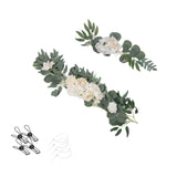 Maxbell Artificial Flowers Swag Handmade Floral Swag Backdrop for Front Door Wedding Champagne