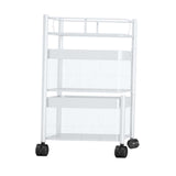 Maxbell Storage Trolley Bathroom Storage Shelves Rolling Cart Kitchen 2 Tiers and white