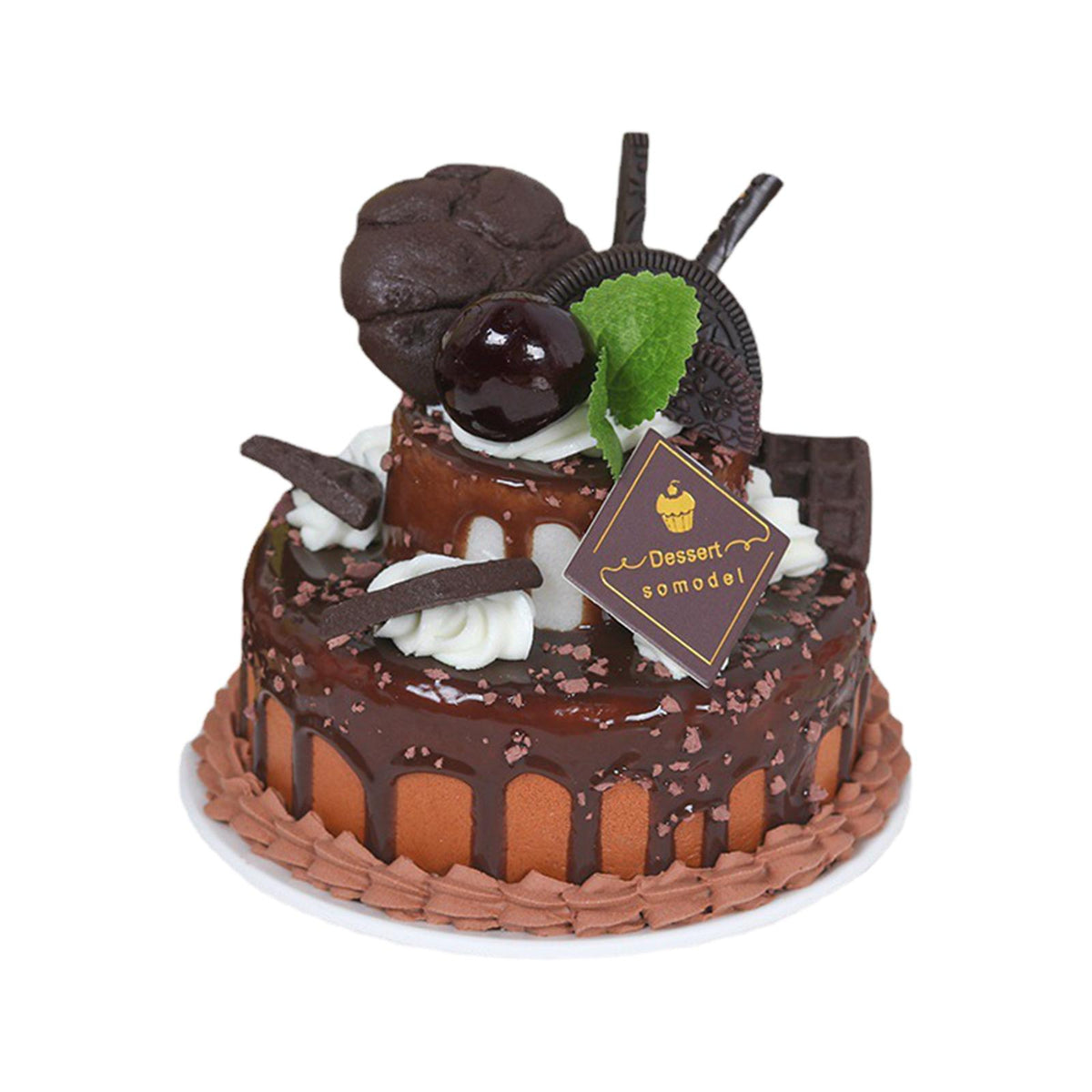 Maxbell Artificial Cake Ornament Faux Cakes Model for Bakery Decoration Props Chocolate