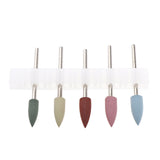 Maxbell 5pcs/set Silicone Manicure Tools Grinding Head Cuticle Clean Nail Drill Bit C